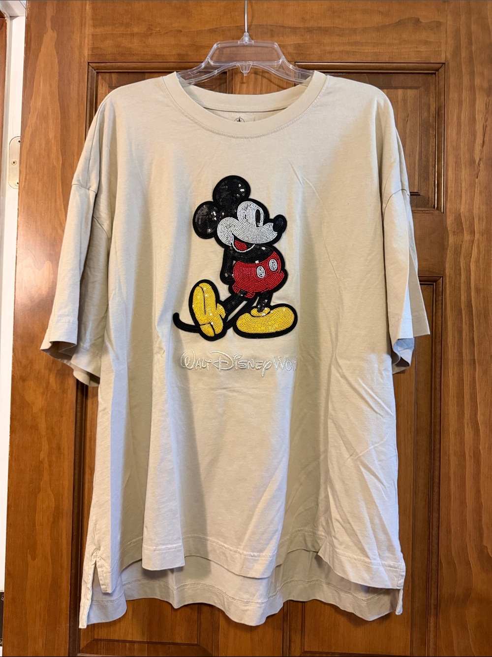 Walt Disney World Short Sleeve Tee Shirt with Sequined Mickey Mouse